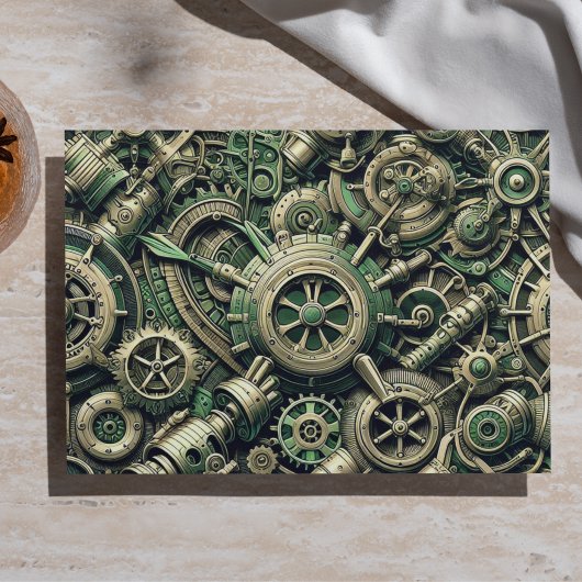Steampunk Gewerke für grüne Mechanik Seidenpapier