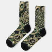 Steampunk Gewerke für grüne Mechanik Socken (Linkes Detail)