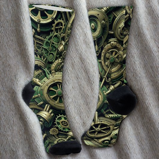 Steampunk Gewerke für grüne Mechanik Socken