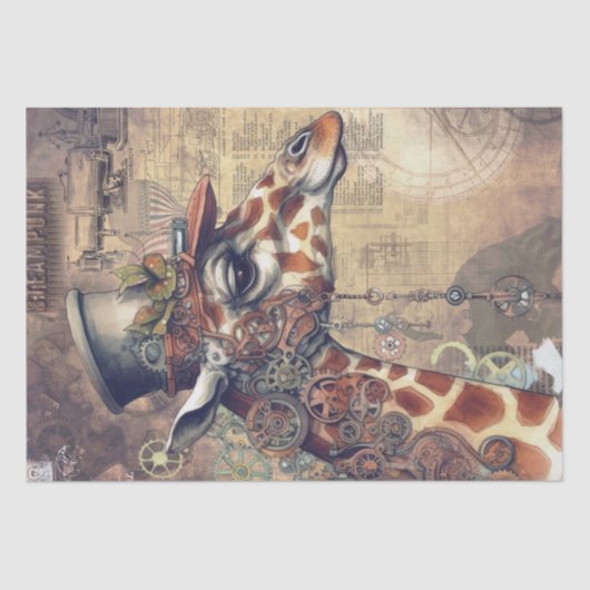 Steampunk Giraffe Animal Seidenpapier (Vorderseite)