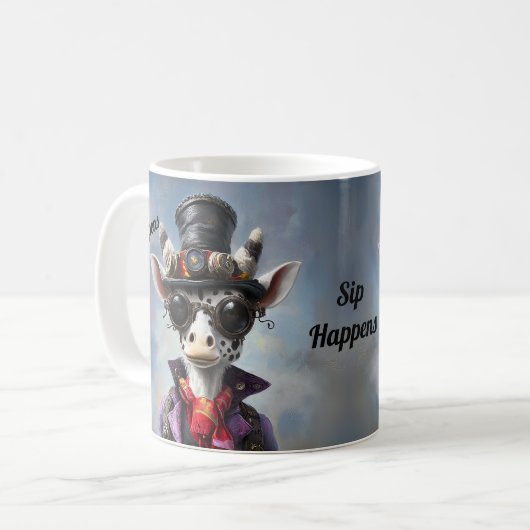 Steampunk Giraffe Anpassbare Cup Sippen Kaffeetasse (Vorderseite Links)