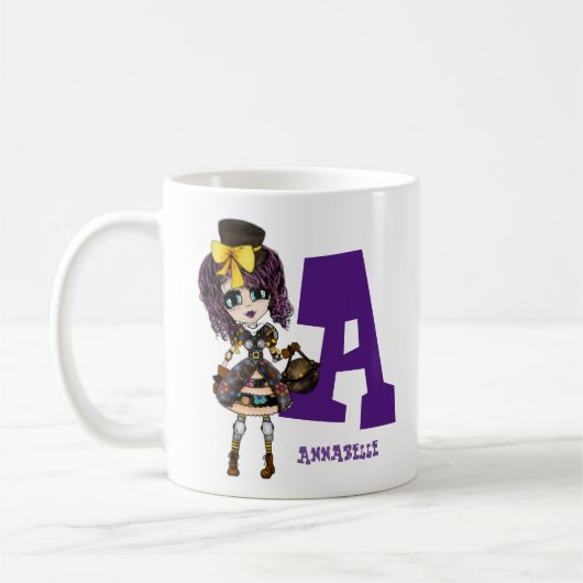Steampunk Girl Cosplay Fan Benannte Geschenkkunst Kaffeetasse (Links)