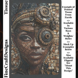 Steampunk Girl Dark Mousseline Imitats Mosaic 028R Seidenpapier