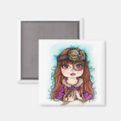 STEAMPUNK Girl Magnet (Vorderseite/Rückseite)
