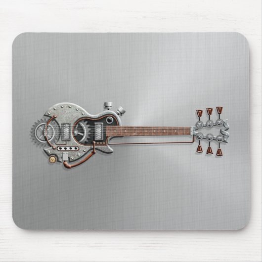 Steampunk Gitarre auf Stahl Mousepad (Vorne)