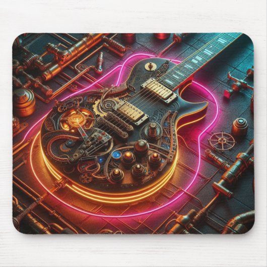 Steampunk-Gitarre-Mauspad Mousepad (Vorne)