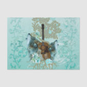 Steampunk-Gitarre mit Wölfen Seidenpapier (Vorderseite)