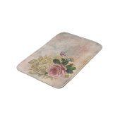 Steampunk Glam | Rosa und goldene Rose Rustikale F Badematte (Schrägansicht)