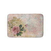 Steampunk Glam | Rosa und goldene Rose Rustikale F Badematte (Vorderseite)