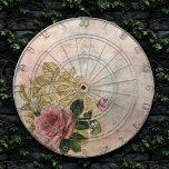 Steampunk Glam | Rosa und goldene Rose Rustikale F Dartscheibe<br><div class="desc">90er Grunge, ganz erwachsen! Feminine, raffinierte Viktorianische Shabby Chic Steampunk nahtlos Muster mit gürtelfarbener Farbpalette mit einer rosa Rose auf einem Grunge-Hintergrund durch goldenen Glitzer Staub und Handschrift betont. Dieses Vintage abstrakte Design der 90er Jahre zeichnet sich durch eine wunderschöne Farbpalette aus, die einen perfekten Pop verleiht. Für Anpassungen oder...</div>