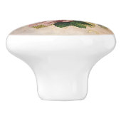 Steampunk Glam | Rosa und goldene Rose Rustikale F Keramikknauf (Seitenansicht)