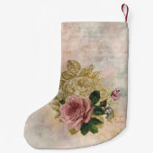 Steampunk Glam | Rosa und goldene Rose Rustikale F Kleiner Weihnachtsstrumpf (Rückseite)