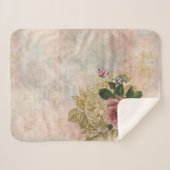 Steampunk Glam | Rosa und goldene Rose Rustikale F Sherpadecke (Vorderseite (Horizontal))