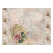 Steampunk Glam | Rosa und goldene Rose Rustikale F Tischdecke (Vorderseite (Horizontal))