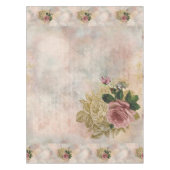 Steampunk Glam | Rosa und goldene Rose Rustikale F Tischdecke (Vorderseite)