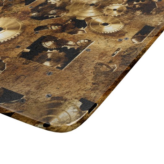 Steampunk Glas Schneidebrett (Ecke)