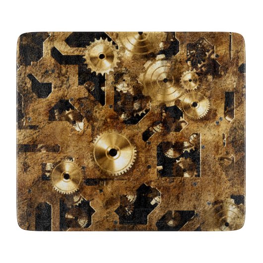 Steampunk Glas Schneidebrett (Vorderseite)