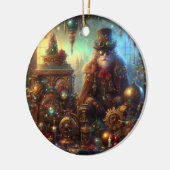 Steampunk Glow Santa Claus Keramik Ornament (Links)