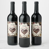 Steampunk glücklich immer nach | Cheers Wedding Weinetikett (Flaschen)