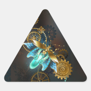 Steampunk Glühwürmchen Dreieckiger Aufkleber