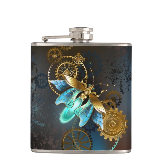 Steampunk Glühwürmchen Flachmann (Vorderseite)
