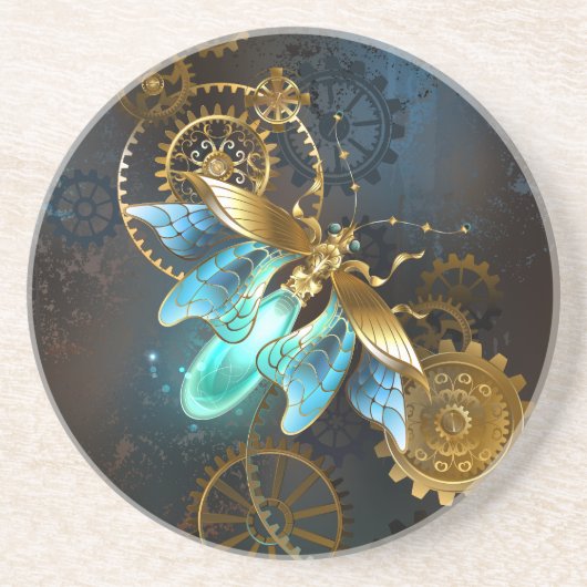 Steampunk-Glühwürmchen Getränkeuntersetzer (Vorne)