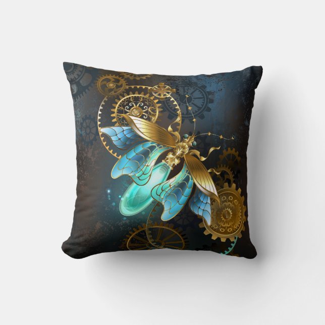 Steampunk Glühwürmchen Kissen (Vorderseite)