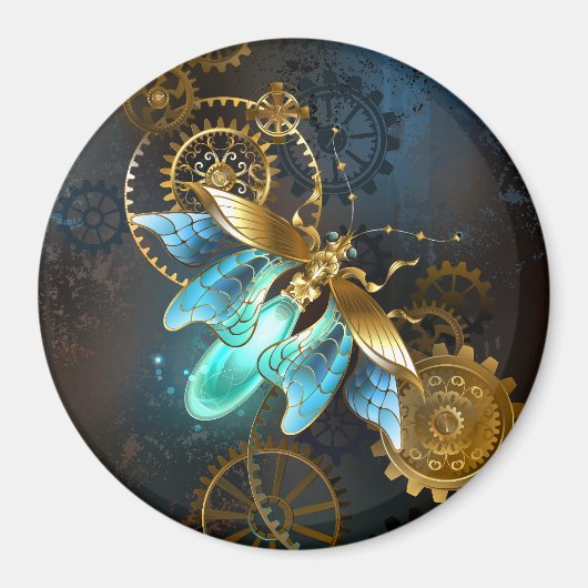 Steampunk-Glühwürmchen Magnet (Vorne)