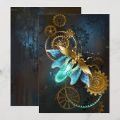 Steampunk Glühwürmchen Save The Date (Vorne/Hinten)