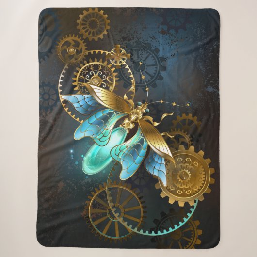 Steampunk Glühwürmchen Sherpadecke (Vorderseite)