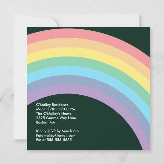 Steampunk Gnome-Leprechaun Unicorn St Patricks Day Einladung (Rückseite)