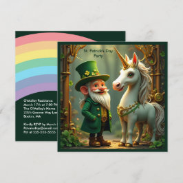 Steampunk Gnome-Leprechaun Unicorn St Patricks Day Einladung