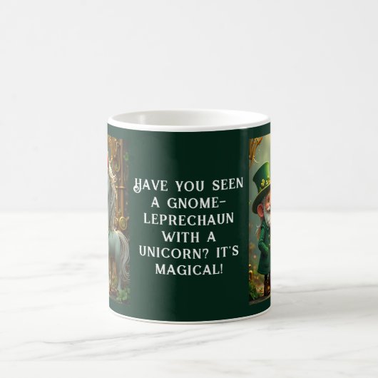 Steampunk Gnome-Leprechaun Unicorn St Patricks Day Kaffeetasse (Mittel)