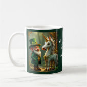 Steampunk Gnome-Leprechaun Unicorn St Patricks Day Kaffeetasse (Links)
