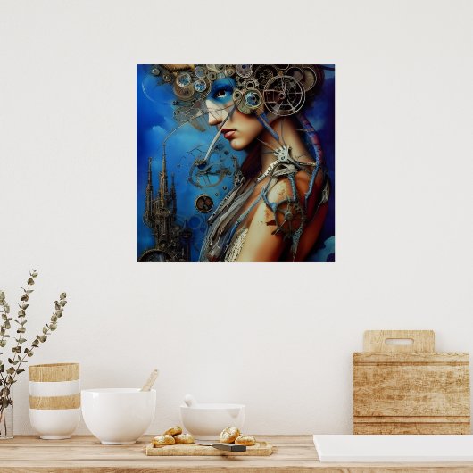 Steampunk Goddess Art Poster (Küche)