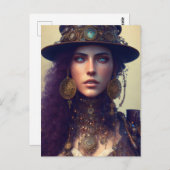 Steampunk Goddess Postkarte (Vorne/Hinten)