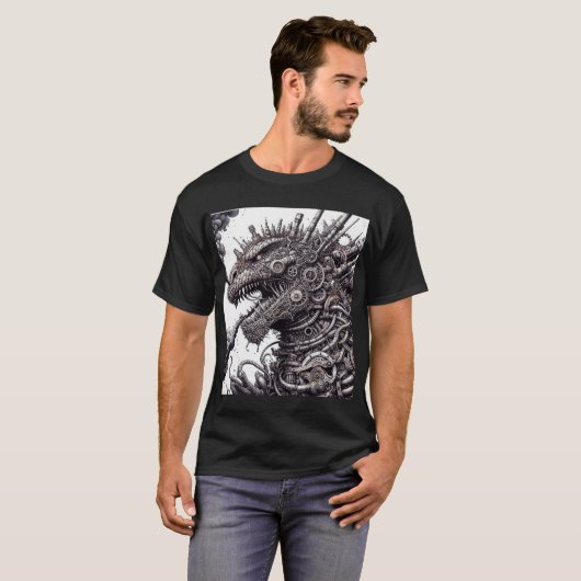 Steampunk Godzilla T-Shirt (Vorne ganz)
