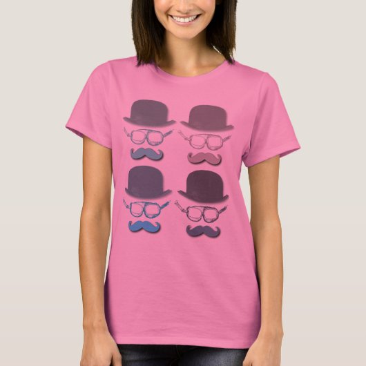 Steampunk-Goggles, Hats und Mustaches T-Shirt (Vorderseite)