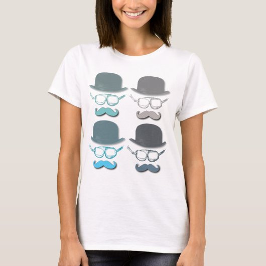 Steampunk-Goggles, Hats und Mustaches T-Shirt (Vorderseite)