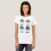Steampunk-Goggles, Hats und Mustaches T-Shirt (Vorne ganz)