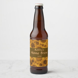 Steampunk Gold Brown Grunge Muster Beer Label Bierflaschenetikett