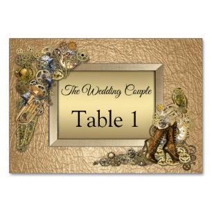 Steampunk Gold LeatherTable Karten