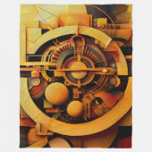 Steampunk Golden Mechanism Abstract Fleecedecke (Vorderseite)