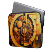 Steampunk Golden Mechanism Abstract Laptopschutzhülle (Vorderseite Links)
