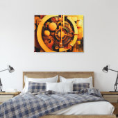 Steampunk Golden Mechanism Abstract Leinwanddruck (Insitu (Schlafzimmer))