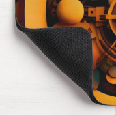 Steampunk Golden Mechanism Abstract Mousepad (Ecke)