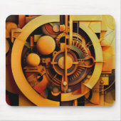 Steampunk Golden Mechanism Abstract Mousepad (Vorne)