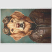 Steampunk Golden Retriever Aviator AS7 Decoupage Seidenpapier (Vorderseite)