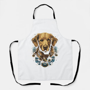 Steampunk Golden Retriever Dog Classic T - Shirt Schürze