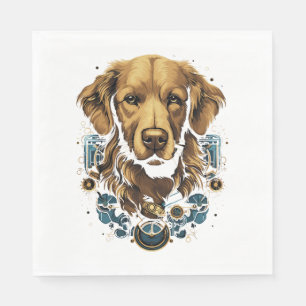 Steampunk Golden Retriever Dog Classic T - Shirt Serviette